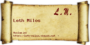 Leth Milos névjegykártya